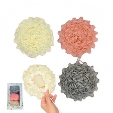 3-Pack Dual-Sided Bath Loofah, Soap Pocket, Hanging Rope, Beige Pink Gray