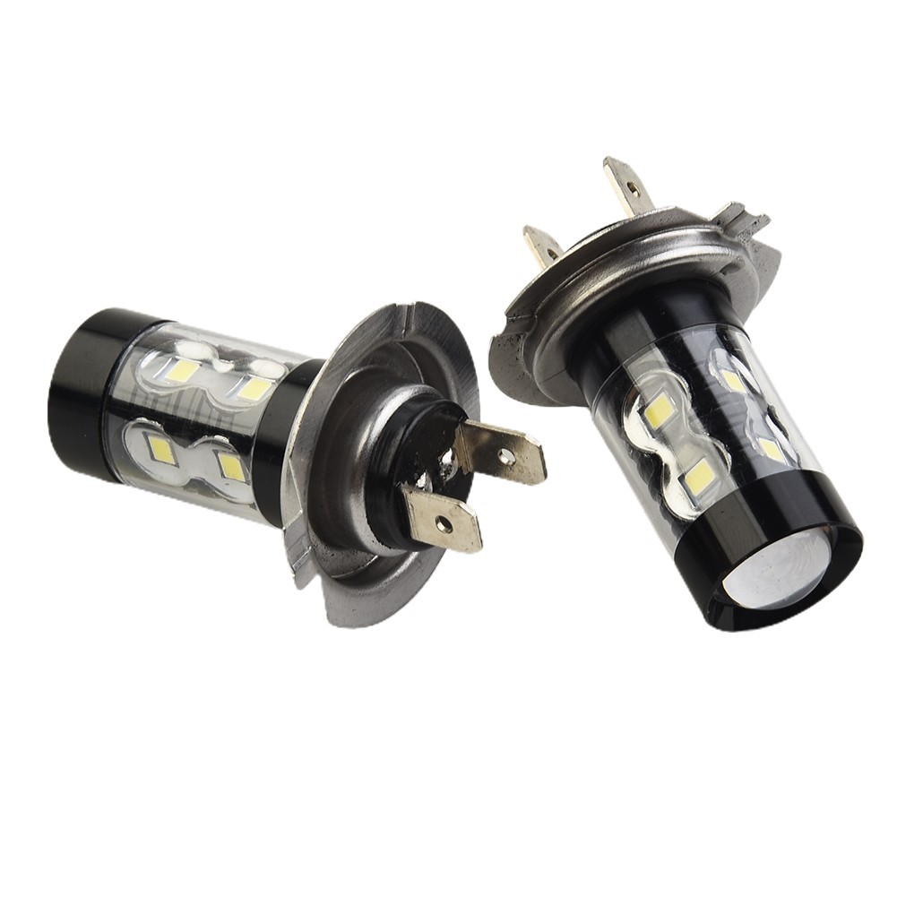 2pz Lampadine LED H7 160W Alta Potenza Fendinebbia per drl 6000K Luce Bianca - Miniatura 6