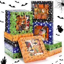 12 Pcs Halloween Cookie Treat Boxes with Window Bakery Strawberry Dessert Gif...