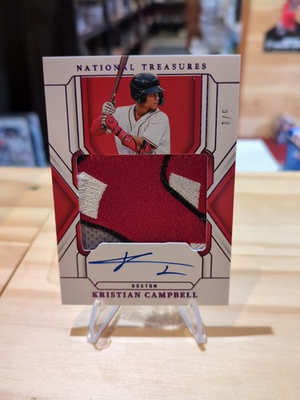 #ad 2025 National Treasures Kristian Campbell Rookie Patch Silhouette Auto RPA 3 5 $110.00