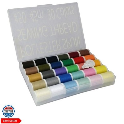 Japan 30-Color Handy Polyester Sewing Thread Set, 45m / 50 yds Each [93011]