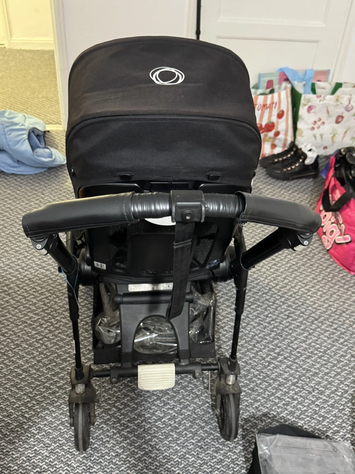 Bugaboo Bee 6 Pushchair Buggy Pram in Black + raincover
