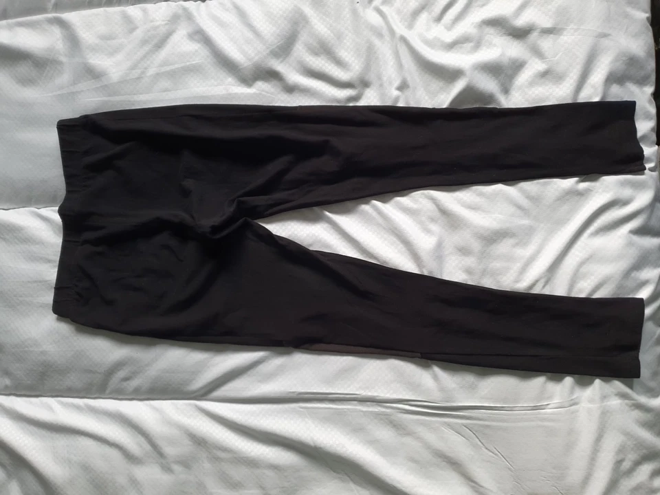 H&M Ladies Black Leggings With Suede Knees Size 12 - Image 4 of 4