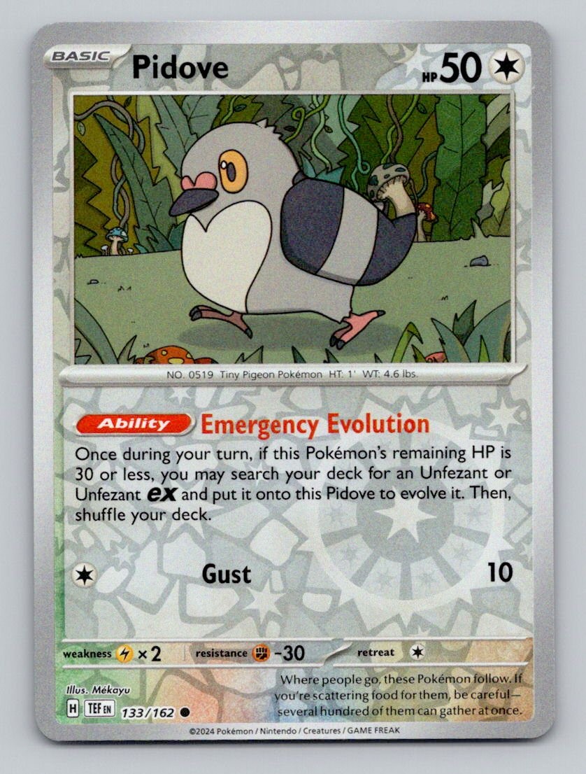 Reverse Holo Pidove 133/162 Common Temporal Forces Pokemon