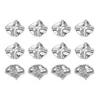 12Er-Set MetallknöPfe FüR Handarbeiten, 16Mm Quadrat, Silber