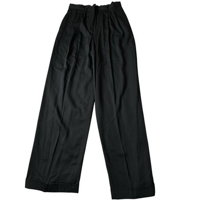 Vtg Mods Int l Pants Pleated Size 12 Missy Black Wool Bend  90s Y2K Office