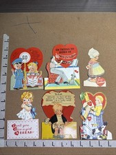 Vintage Valentine’s Day Paper Valentines Lot (6) 1930’s  Carrington Co USA  H