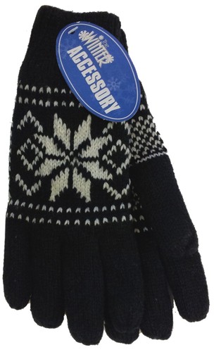 Ladies Youth Outdoor Winter Inner Layer Thermal Insulation Snow Pattern Gloves - Picture 2 of 8