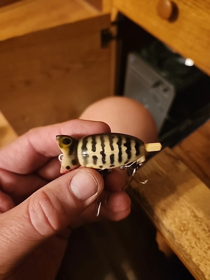 Señuelo de pesca vintage Fred Arbogast HULA POPPER Coachdog 2" Topwater/superficie Foto 2 de 4