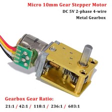 Mini 10MM DC 5V 2-Phase 4-Wire Metal Gearbox Worm Gear Stepper Motor HOT