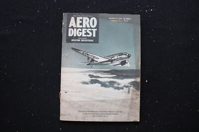 1944 OCT 15 AERO DIGEST MAGAZINE - UNITED AIRLINES ''MAINLINERS'' COVER - E 10755