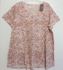 NWT PURE JILL J JILL SIDE SLIT V NECK PIMA ELLIPTICAL TEE-XL TALL-OFF WHITE