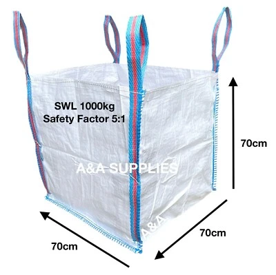 A&A UK SUPPLIES 1/2 TON 500kg BAG RUBBLE BULK BAGS BUILDERS GARDEN WASTE JUMBO HALF TONNE SACKS