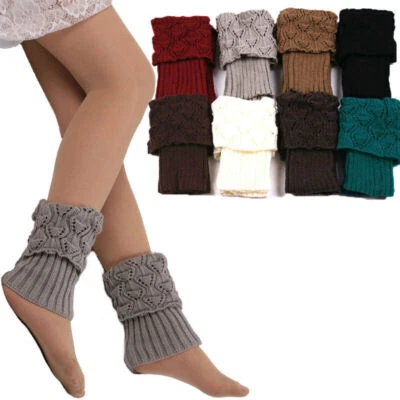 Damen Winter Kurz Strick Stulpen Stiefel Häkeln Legwarmer Beinstulpen Beinwärmer - Bild 1 von 4