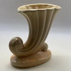 McCoy Pottery Cornucopia Horn Of Plenty Yellow Vase - Vintage
