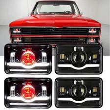 4X 4x6INCH LED Headlights Hi/Lo Beam DRL Fit Chevy C10 Pickup truck 1980-86 DOT