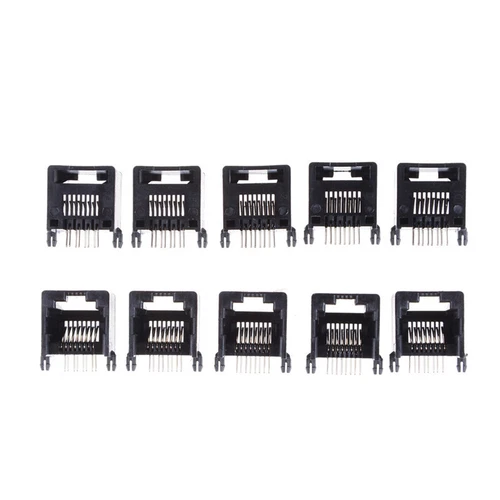 10Pcs Unshielded RJ11 RJ45 8P8C Network Modular PCB Connector Jacks Connecto _ou