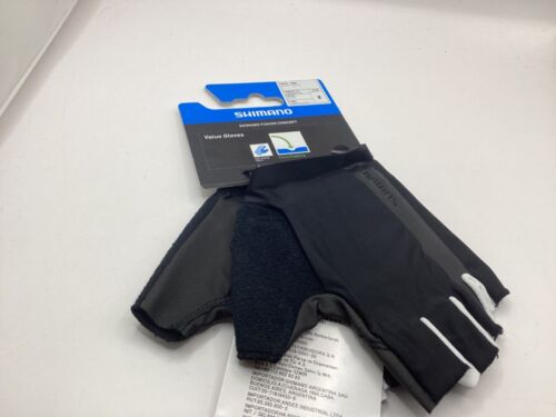 SHIMANO VALUE CYCLING GLOVES BRAND NEW SIZE MEDIUM BLACK WHITE - Picture 1 of 2