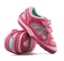 NEW! Fuchsia Girls Kids Infants Baby Toddler Casual Easy Close Trainers Shoes