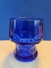 Vintage Cobalt Blue Drinking Tumbler Juice Glass 4" H