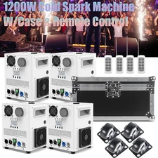 1-4PCS 1200W Cold Spark Machine Party Stage Sparkle DJ Party Show Effect w/ CASE