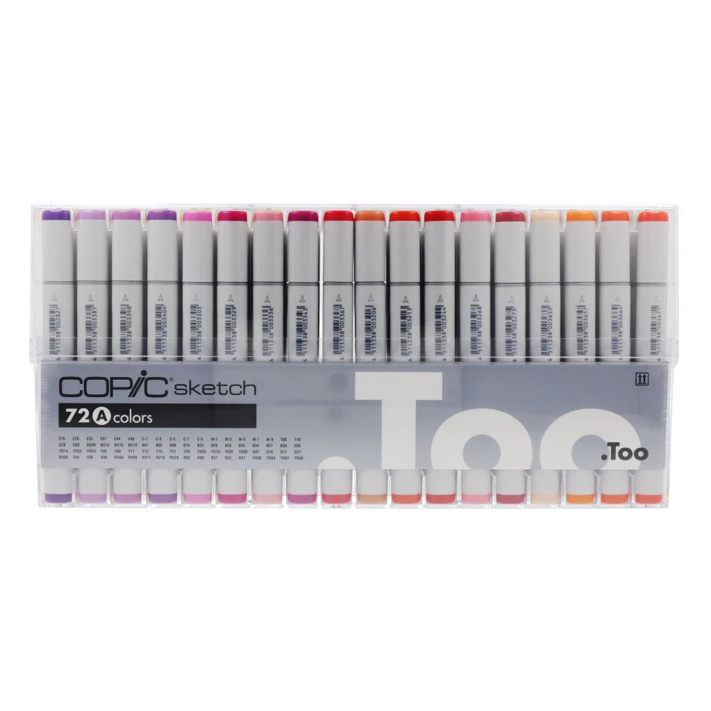 Copic Sketch Classic Markers 72 Color Set Premium Artist A,B,C,D,E