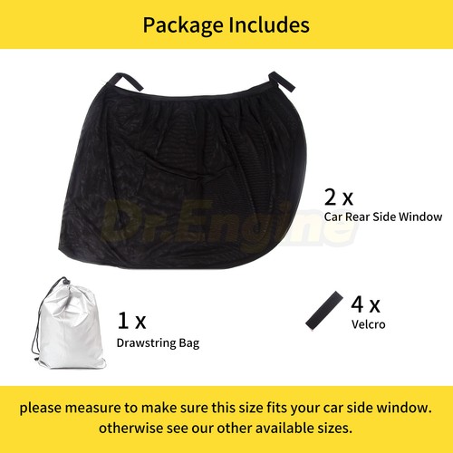 2 PCS Car Rear Side Window Sun Shade Cover Mesh Shield UV Protection Sunshade - Picture 2 of 8