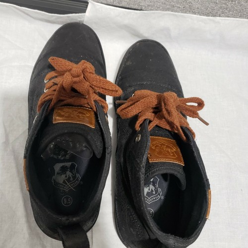 Vlado Leon Black Canvas Mid Top Lifestyle Shoes Sneakers EUR 42,5 US 9,5 - Picture 9 of 11