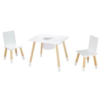 Roba Kindersitzgruppe Set Aus StüHlen & Tisch Holz Weiß Lackiert
