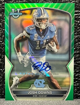 2022 Topps Bowman U - Green Refractor Prospect Autograph #30 Josh Downs/99