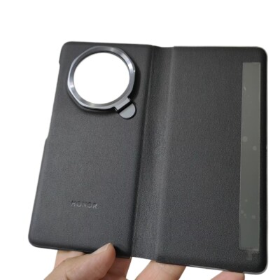 Original Luxury PU Leather Lens Stand Smart View Flip Case For Honor Magic V3