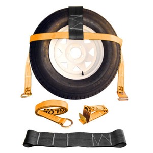 Aazon.co: 4 Axle Straps Car Hauler Trailer Auto Tie Down 4 Ratchet Straps Tow Kit - Ade In - Foto 4