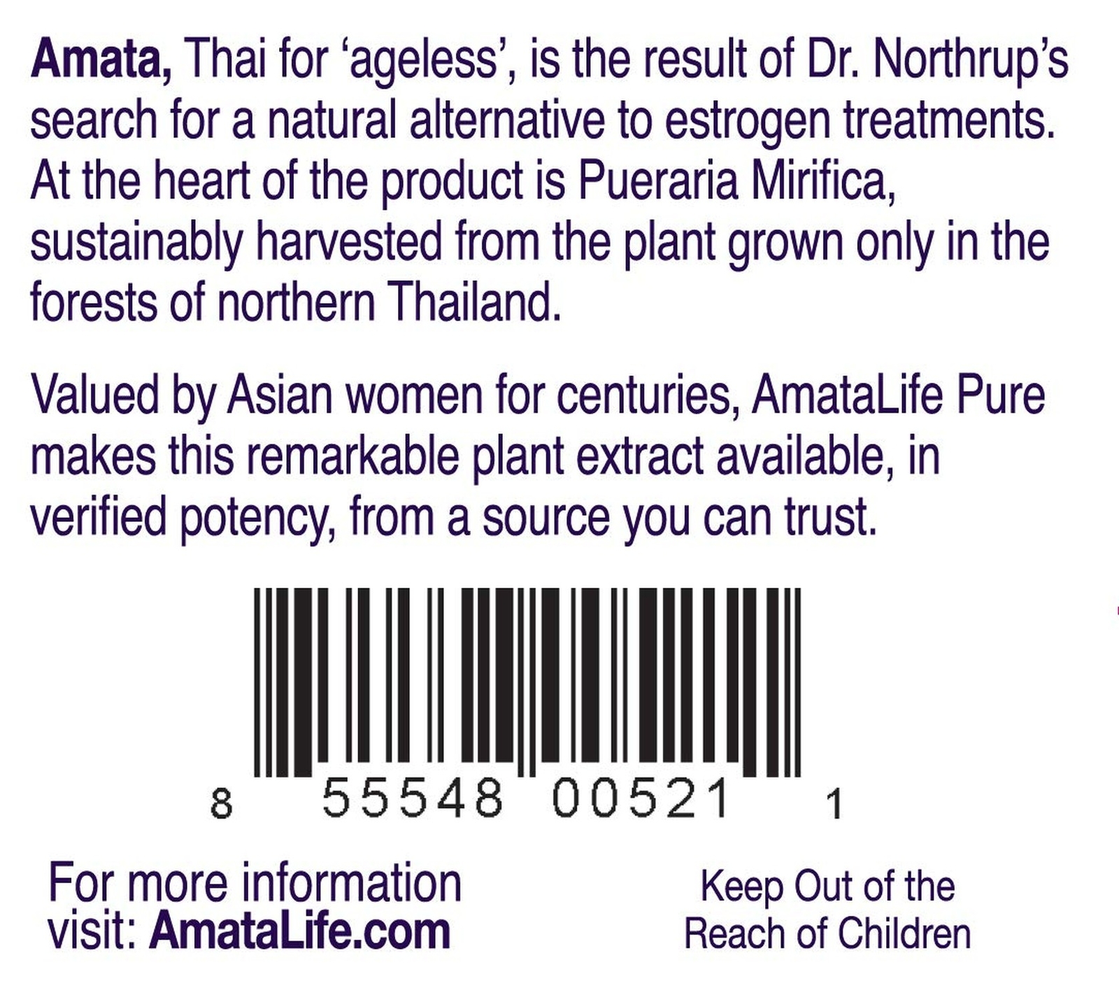 Amata Life by Dr. Christiane Northrup Pueraria Mirifica Pure for