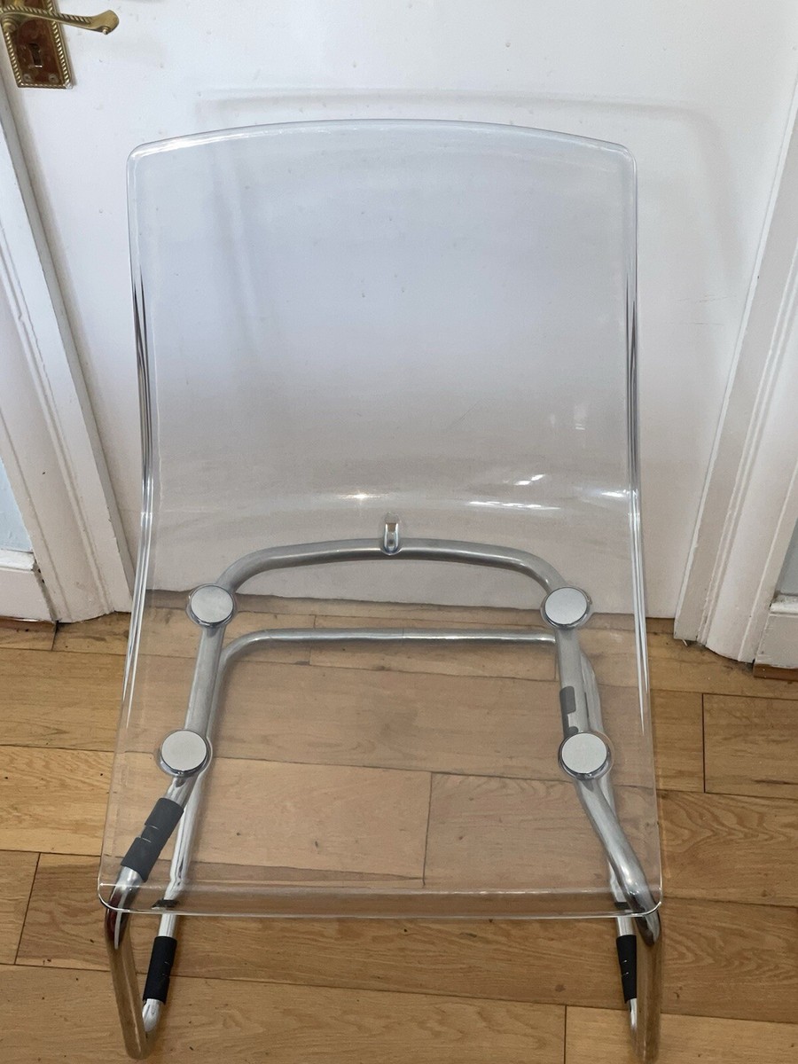 Ikea Furniture Ikea Tobias Chair Gray IKEA Transparent/ Chrome