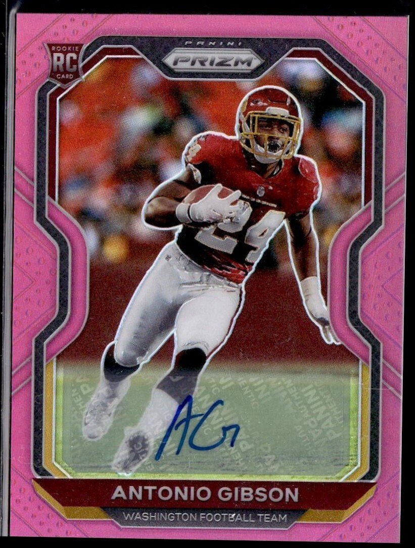 2020 Panini Prizm Pink ANTONIO GIBSON Rookie Card Auto #384 RC Auto