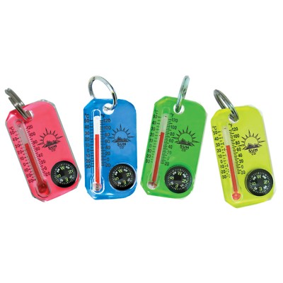 Sun Company Neon Therm-o-compass   Zipper Pull Compass and Thermometer