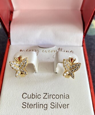 RACHEL ZOE BUTTERFLY EARRINGS 925 STERLING SILVER