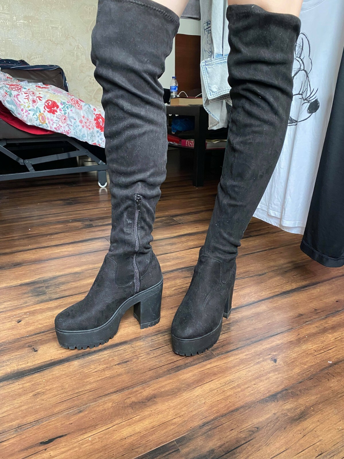 thigh high boots platform sued boots uk 5 euro 38 | eBay