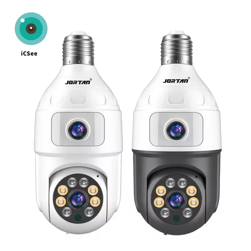 LAMPADINA TELECAMERA PTZ E27 1080P 2 OBIETTIVI DOPPIO SCHERMO ICSEE IP44 - Foto 3 di 9