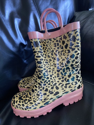pink leopard rain boots