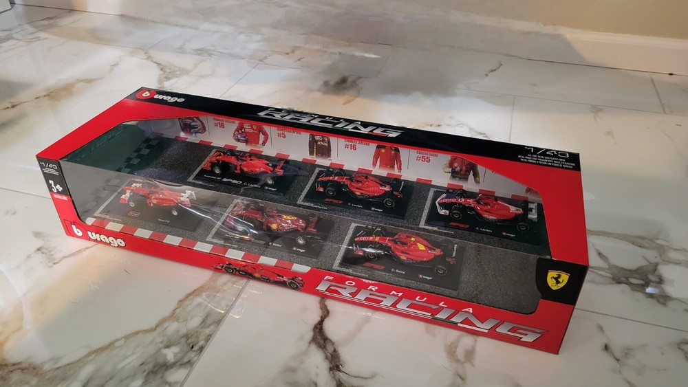 Burago F1 1:43 Scale Diecast Metal 6- Pack Car Set Ferrari Model Cars Racecar