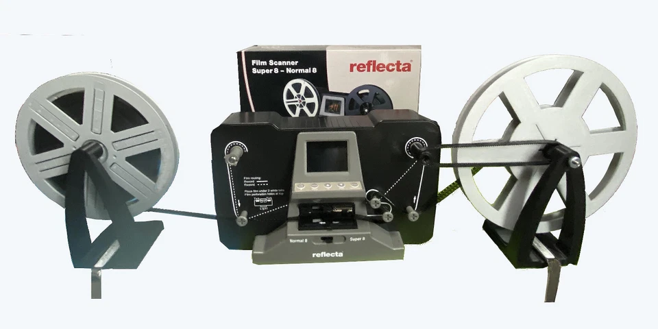 Super 8 Adapter-Set für Filmscanner /  bis zu 180m Super 8 Filmspulen .