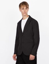 Armani Exchange Mens Single Breasted Polyester Viscose Blazer in Navy 40