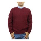 Polo Ralph Lauren Pullover Crewneck Cable-Knit Cotton Sweater - Wine (Navy) -