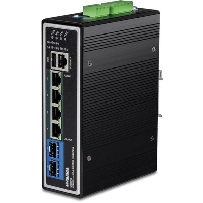 TRENDnet 6-Port Industrial Gigabit L2+ Managed PoE++ DIN Rail Switch TIBG62I