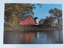 Farm On A Pond "Peaceful Setting" by Royal Art Mounts USA 7X10 1965