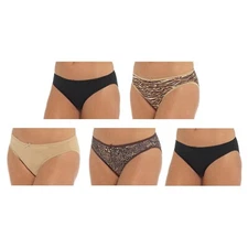 5 PACK LADIES COTTON ANIMAL PRINT HIGH HI LEG MINI BRIEFS KNICKERS UNDERWEAR