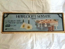 NIB GLASBAKE BY JENNETTE 1.5 QUART HEIRLOOM  SERVING UTILITY DISH CF264