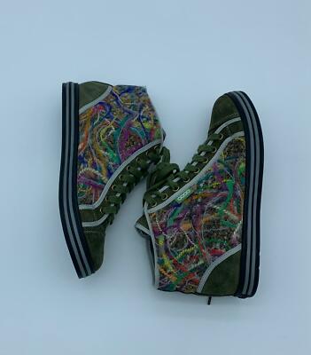 xoxo_14　オリーブ38 Women's XOXO High Top Shoes Printed Sneakers Olive green Size 37