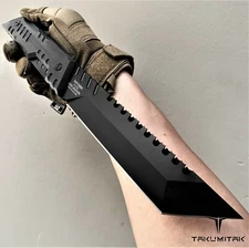 Takumitak 12.25" D2 Blade Full Tang Tactical Knife Kydex Sheath Fixed Blade